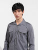 Men's Grey Regular Fit Solid Street Shirt