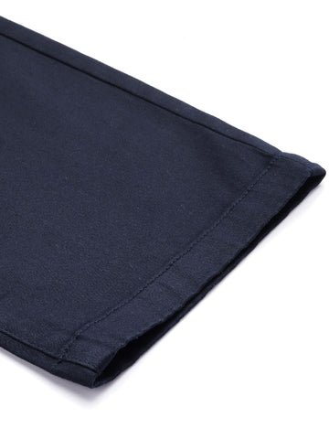Men's Navy Blue Blue Regular Fit Casual Chinos