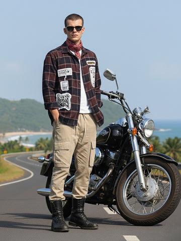 Men's Brown Relaxed Fit Printed  Street Shirt