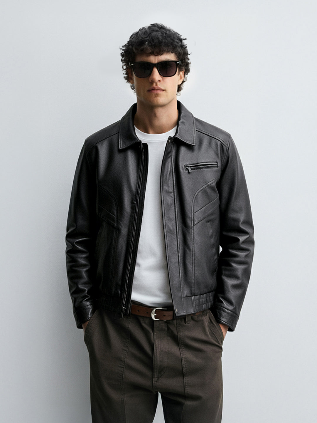 Men's Black Relaxed Fit  Casual Jacket