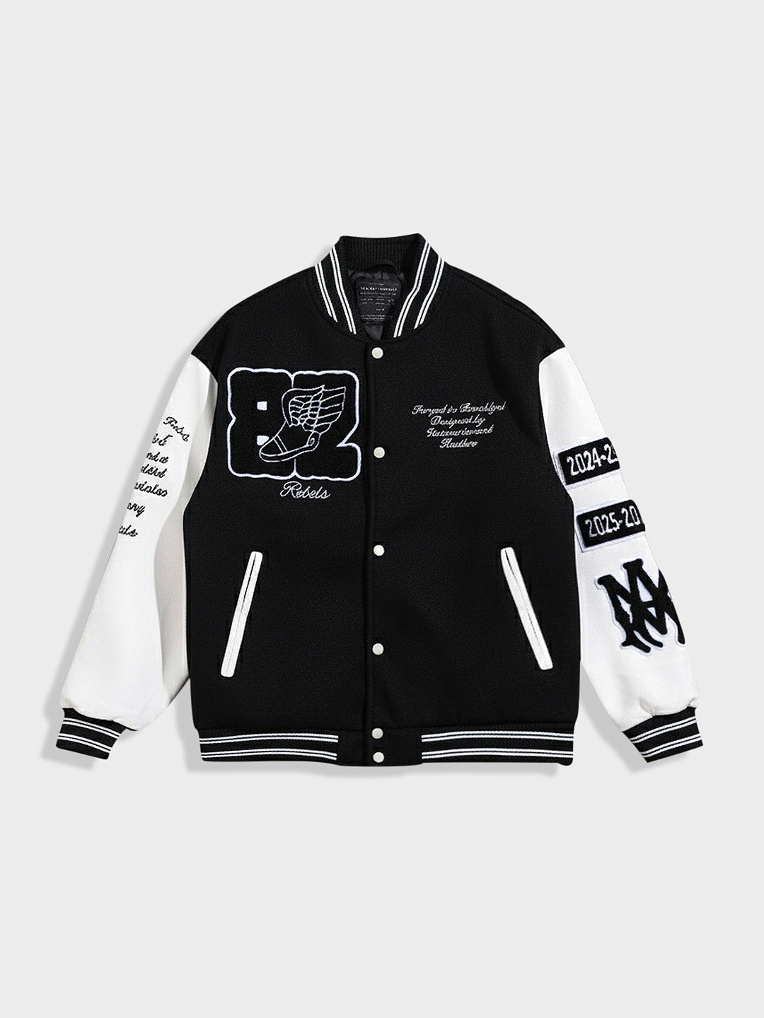 Men's Black Regular Fit Embroided Casual Jacket