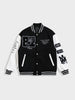 Men's Black Regular Fit Embroided Casual Jacket