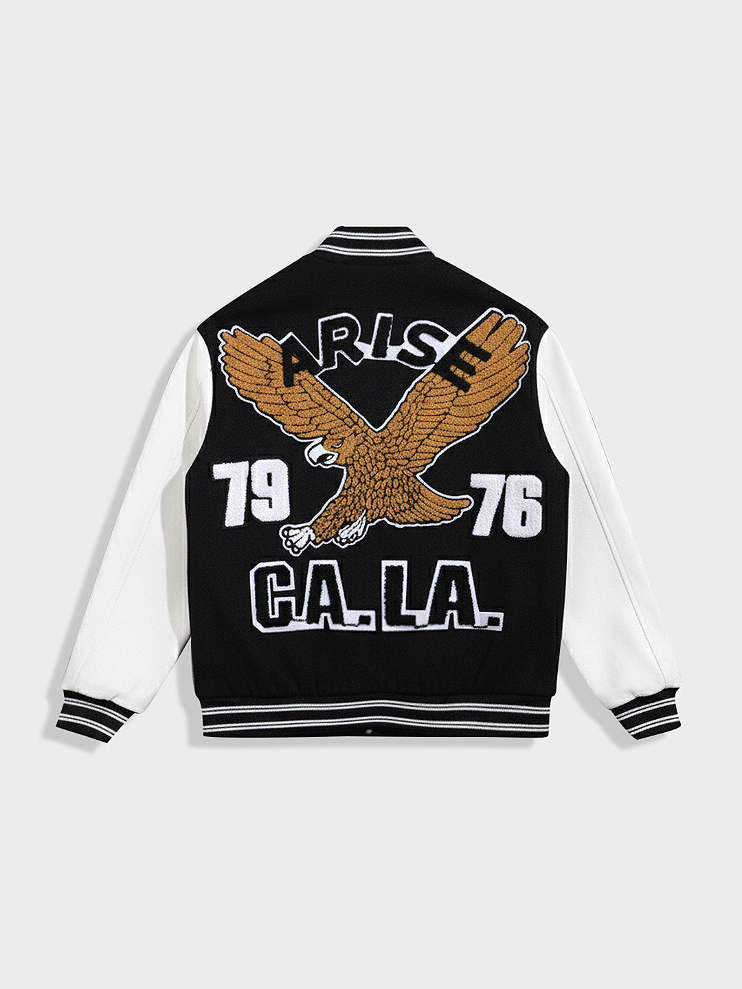 Men's Black Regular Fit Embroided Casual Jacket