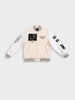 Men's Cream Regular Fit Embroided Casual Jacket