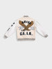 Men's Cream Regular Fit Embroided Casual Jacket