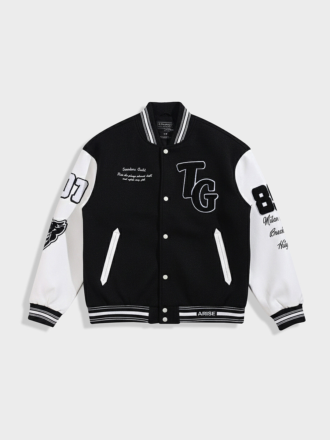 Men's Black Regular Fit Embroided Casual Jacket