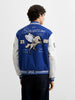 Men's Blue Regular Fit Embroided Casual Jacket