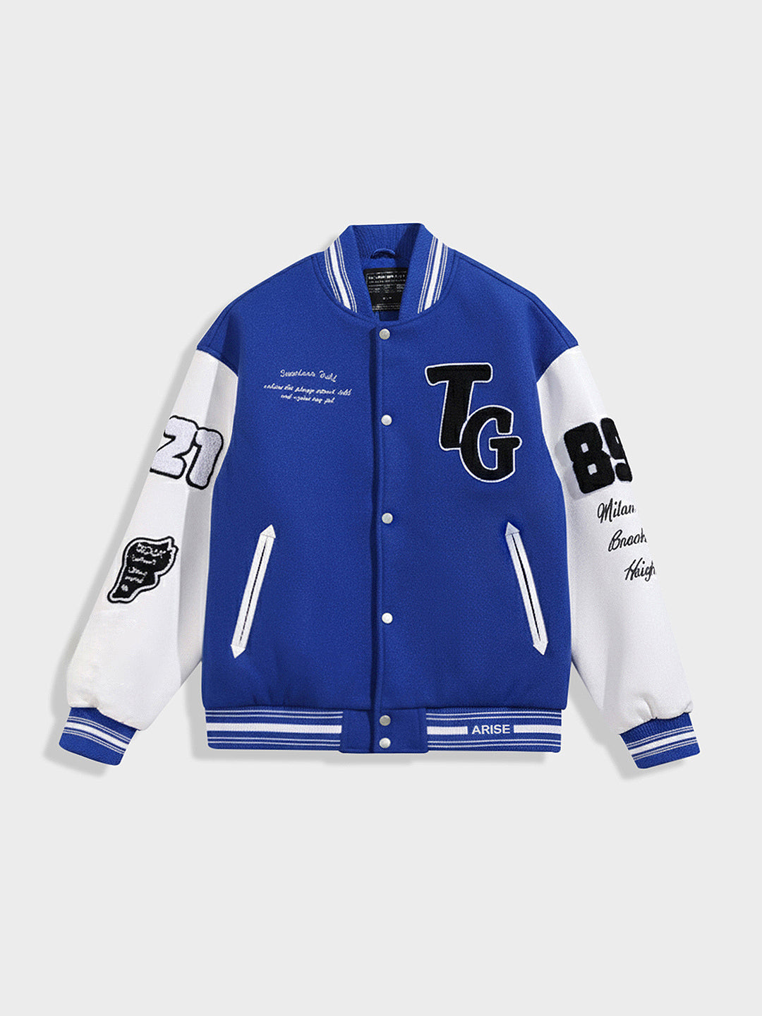 Men's Blue Regular Fit Embroided Casual Jacket