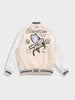 Men's Cream Regular Fit Embroided Casual Jacket