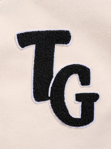 Men's Cream Regular Fit Embroided Casual Jacket
