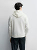 Men's Cream Oversized Fit Embrodered Casual Sweatshirt