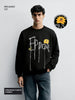 Men's Black Relaxed Fit Embroided Casual Sweatshirt