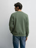 Men's Green Relaxed Fit Embroided Casual Sweatshirt
