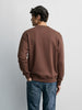 Men's Brown Relaxed Fit Embroided Casual Sweatshirt