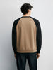 Men's Beige Relaxed Fit Embroided Casual Sweatshirt