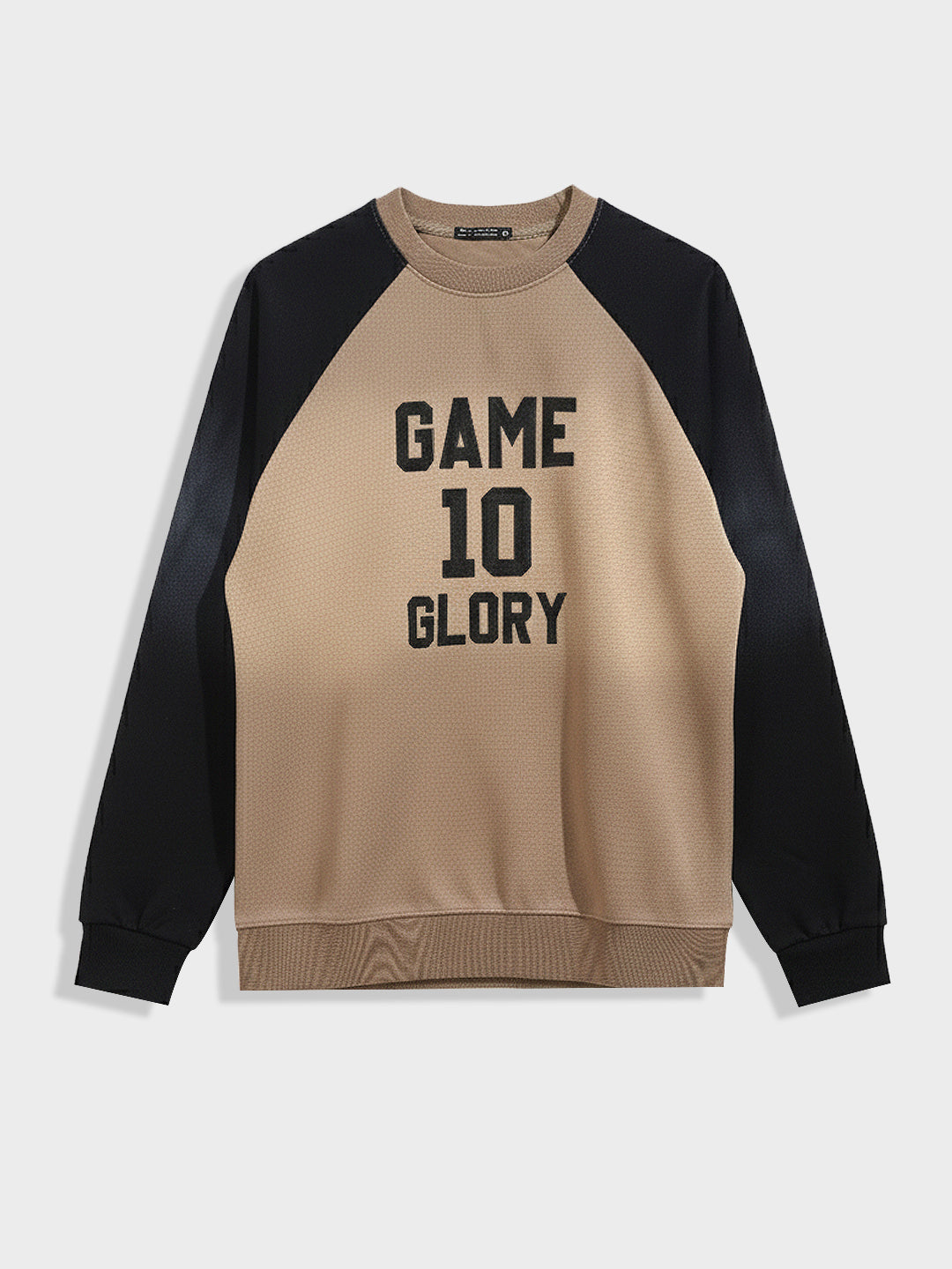 Men's Beige Relaxed Fit Embroided Casual Sweatshirt