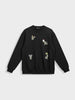 Men's Black Relaxed Fit Embroided Casual Sweatshirt