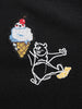 Men's Black Relaxed Fit Embroided Casual Sweatshirt
