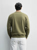 Men's Olive Relaxed Fit Embroided Casual Sweatshirt