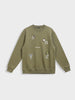 Men's Olive Relaxed Fit Embroided Casual Sweatshirt