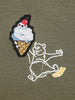 Men's Olive Relaxed Fit Embroided Casual Sweatshirt