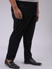 Men's Plus Size Black Regular Fit Solid Chinos