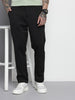 Men's Black Relaxed Fit Casual Chinos