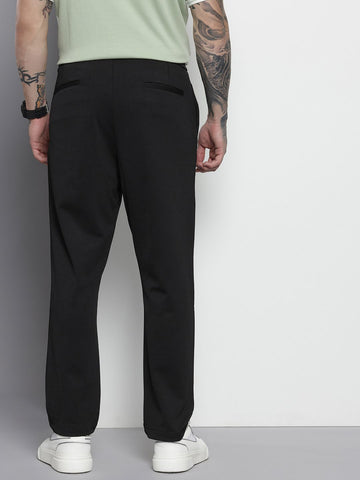 Men's Black Relaxed Fit Casual Chinos