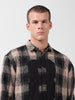 Men's Black Relaxed Fit Checked Resort Wear Shirt