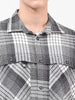 Men's Black Regular Fit Checked Casual Shirt