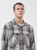 Men's Black Regular Fit Checked Casual Shirt