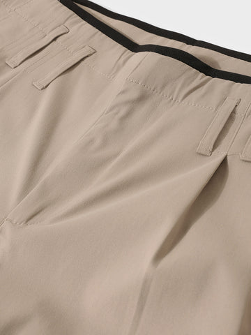 Men's Khaki Relaxed Fit Casual Solid Trousers