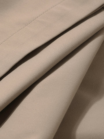 Men's Khaki Relaxed Fit Casual Solid Trousers