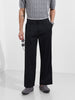Men's Black Relaxed Fit Casual Solid Trousers