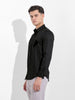 Men's Black Slim Fit Embraided Party Wear Shirt