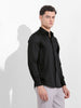 Men's Black Slim Fit Embraided Party Wear Shirt