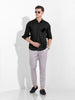 Men's Black Slim Fit Embraided Party Wear Shirt