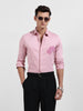 Men's Pink Slim Fit Printed Party Wear Shirt