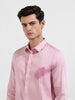 Men's Pink Slim Fit Printed Party Wear Shirt