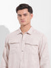 Men's Natural Regular Fit Solid Casual Shirt