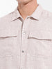 Men's Natural Regular Fit Solid Casual Shirt