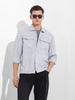 Men's Grey Regular Fit Solid Casual Shirt