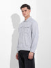Men's Grey Regular Fit Solid Casual Shirt