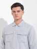 Men's Grey Regular Fit Solid Casual Shirt