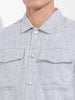 Men's Grey Regular Fit Solid Casual Shirt