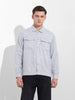 Men's Grey Regular Fit Solid Casual Shirt