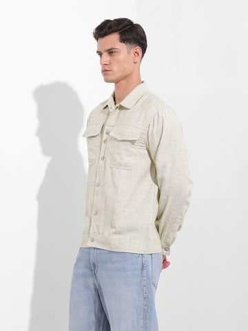 Men's Green Regular Fit Solid Casual Shirt