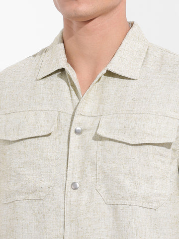 Men's Green Regular Fit Solid Casual Shirt