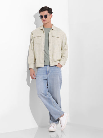 Men's Green Regular Fit Solid Casual Shirt