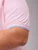 Men's Pink Regular Fit Solid Polo Plus Size T-shirt
